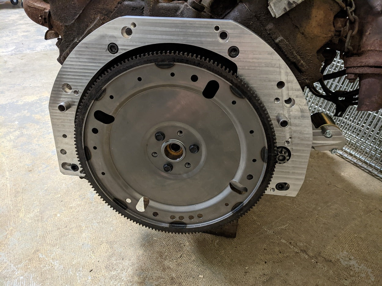 Engine with adapter kit installed