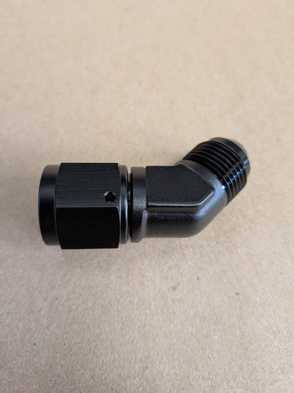 6R80/10R80 - Transmission Cooler Kit – Complete w/ Adapters & Fittings (#PATCK6R10R)
8AN 45° Swivel Fitting-Black Anodized (#PAHSW45-TCK)