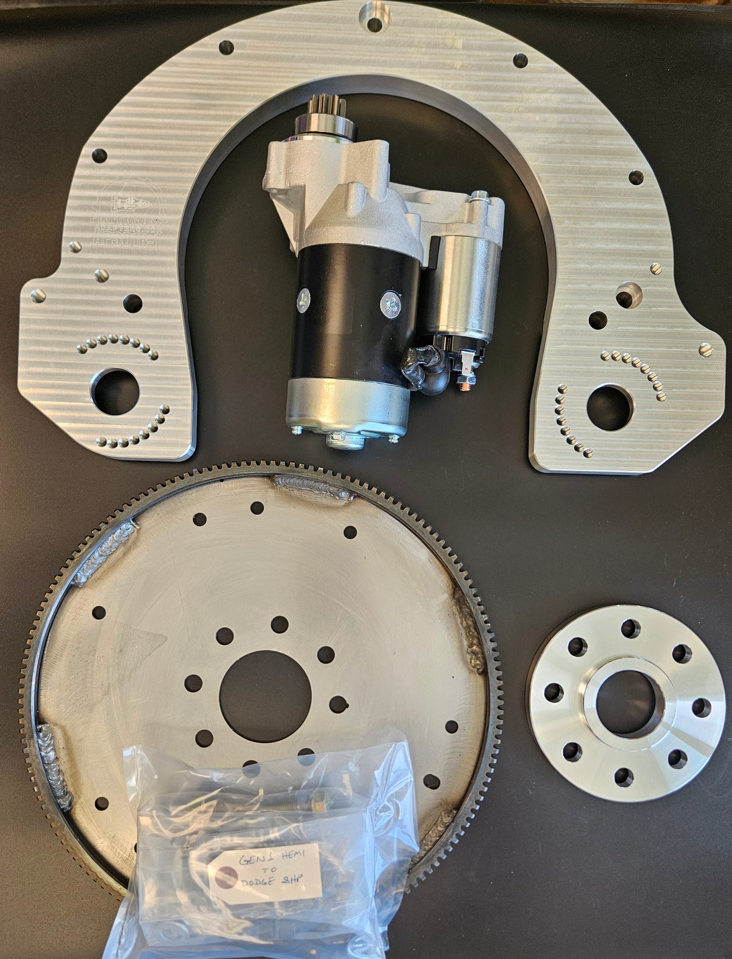 PADO201: Dodge/Chrysler/DeSoto/Mopar Gen. 1 Hemi V8 (1954-58) to Dodge Ram 8HP70/75/80/90 Automatic Transmission Adapter Kit